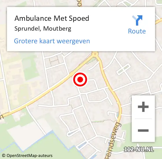 Locatie op kaart van de 112 melding: Ambulance Met Spoed Naar Sprundel, Moutberg op 15 mei 2017 14:15