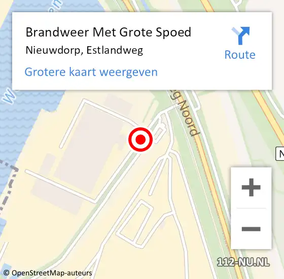 Locatie op kaart van de 112 melding: Brandweer Met Grote Spoed Naar Nieuwdorp, Estlandweg op 15 mei 2017 14:16