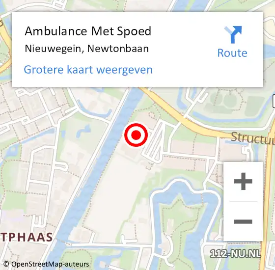 Locatie op kaart van de 112 melding: Ambulance Met Spoed Naar Nieuwegein, Newtonbaan op 15 mei 2017 15:04