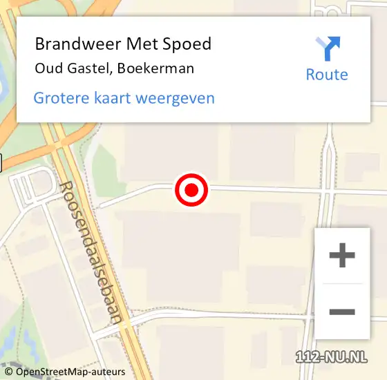 Locatie op kaart van de 112 melding: Brandweer Met Spoed Naar Oud Gastel, Boekerman op 15 mei 2017 15:22