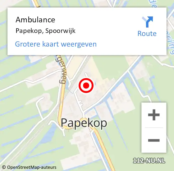 Locatie op kaart van de 112 melding: Ambulance Papekop, Spoorwijk op 15 mei 2017 15:28