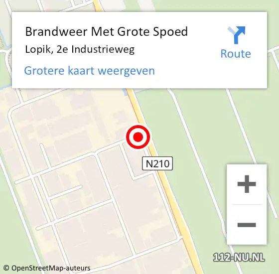 Locatie op kaart van de 112 melding: Brandweer Met Grote Spoed Naar Lopik, 2e Industrieweg op 15 mei 2017 15:34