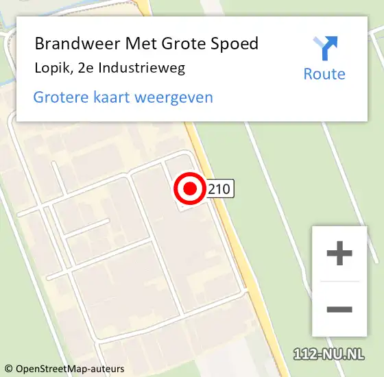 Locatie op kaart van de 112 melding: Brandweer Met Grote Spoed Naar Lopik, 2e Industrieweg op 15 mei 2017 15:35