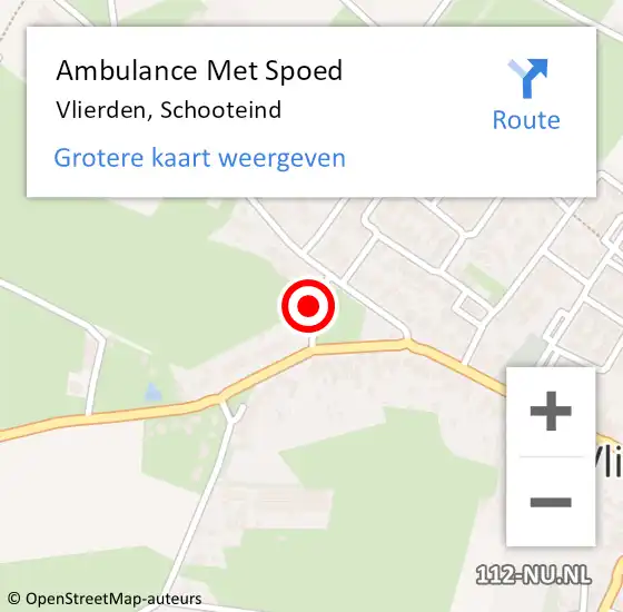 Locatie op kaart van de 112 melding: Ambulance Met Spoed Naar Vlierden, Schooteind op 15 mei 2017 15:49