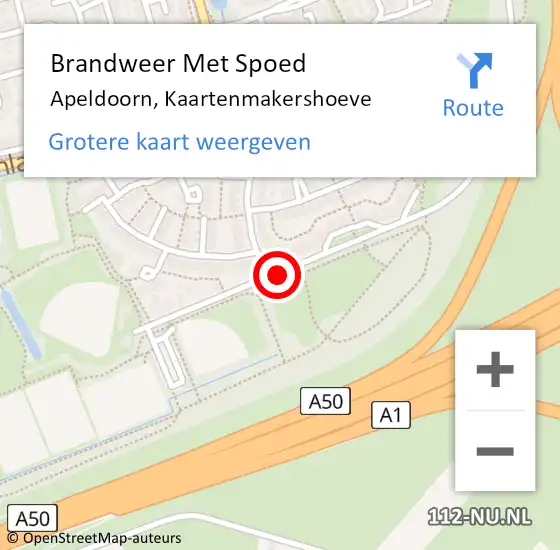 Locatie op kaart van de 112 melding: Brandweer Met Spoed Naar Apeldoorn, Kaartenmakershoeve op 15 mei 2017 16:18