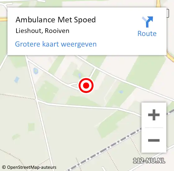 Locatie op kaart van de 112 melding: Ambulance Met Spoed Naar Lieshout, Rooiven op 15 mei 2017 17:17