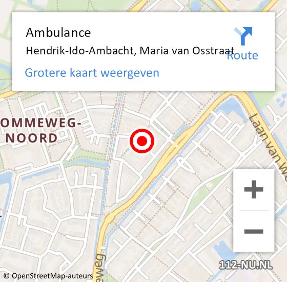 Locatie op kaart van de 112 melding: Ambulance Hendrik-Ido-Ambacht, Maria van Osstraat op 15 mei 2017 17:29