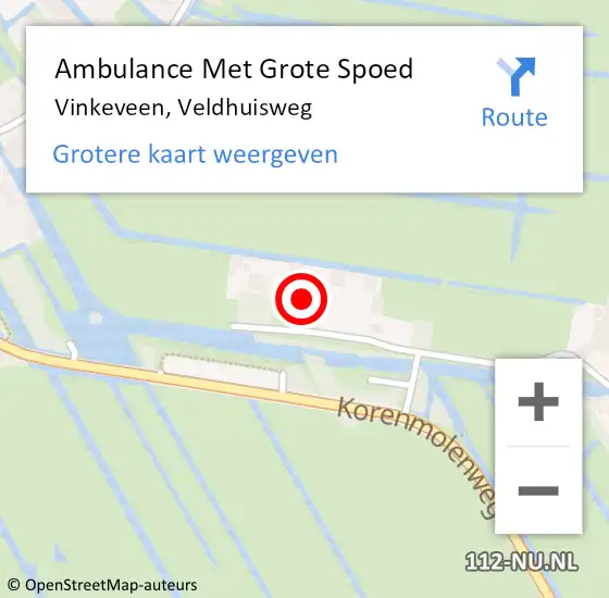 Locatie op kaart van de 112 melding: Ambulance Met Grote Spoed Naar Vinkeveen, Veldhuisweg op 15 mei 2017 19:11