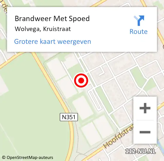 Locatie op kaart van de 112 melding: Brandweer Met Spoed Naar Wolvega, Kruistraat op 20 januari 2014 15:36