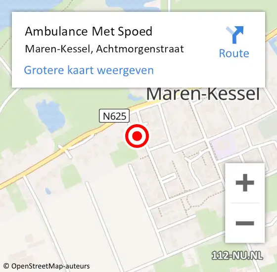 Locatie op kaart van de 112 melding: Ambulance Met Spoed Naar Maren-Kessel, Achtmorgenstraat op 20 januari 2014 15:40