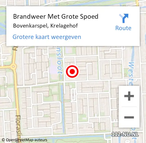 Locatie op kaart van de 112 melding: Brandweer Met Grote Spoed Naar Bovenkarspel, Krelagehof op 15 mei 2017 20:18