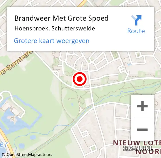 Locatie op kaart van de 112 melding: Brandweer Met Grote Spoed Naar Hoensbroek, Schuttersweide op 15 mei 2017 21:10