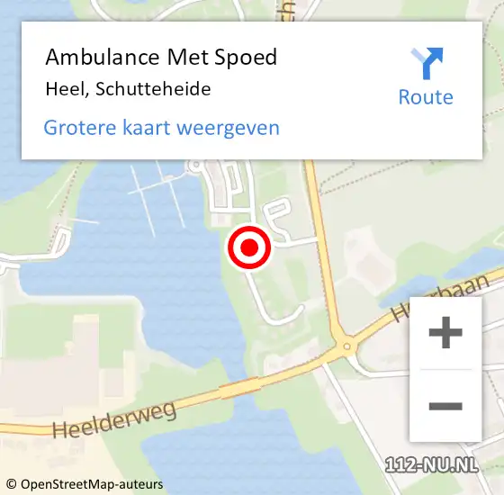 Locatie op kaart van de 112 melding: Ambulance Met Spoed Naar Heel, Schutteheide op 15 mei 2017 22:08