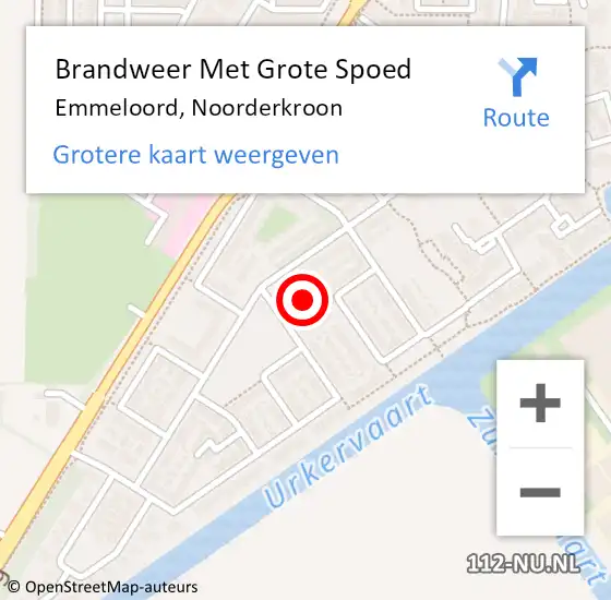 Locatie op kaart van de 112 melding: Brandweer Met Grote Spoed Naar Emmeloord, Noorderkroon op 15 mei 2017 22:09