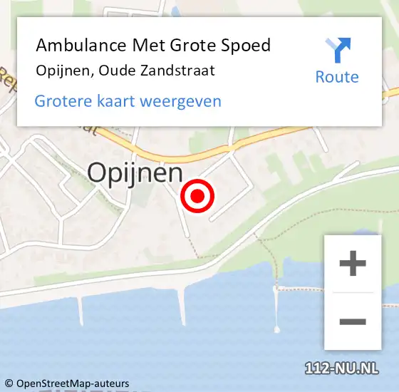 Locatie op kaart van de 112 melding: Ambulance Met Grote Spoed Naar Opijnen, Oude Zandstraat op 15 mei 2017 22:35