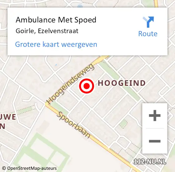 Locatie op kaart van de 112 melding: Ambulance Met Spoed Naar Goirle, Ezelvenstraat op 16 mei 2017 04:18