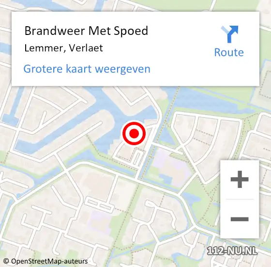 Locatie op kaart van de 112 melding: Brandweer Met Spoed Naar Lemmer, Verlaet op 16 mei 2017 04:22