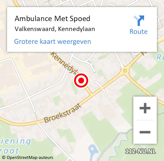 Locatie op kaart van de 112 melding: Ambulance Met Spoed Naar Valkenswaard, Kennedylaan op 16 mei 2017 07:02