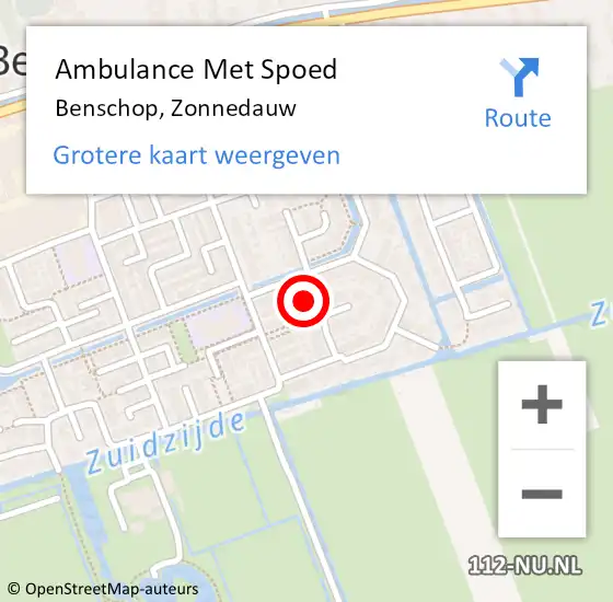 Locatie op kaart van de 112 melding: Ambulance Met Spoed Naar Benschop, Zonnedauw op 16 mei 2017 07:49