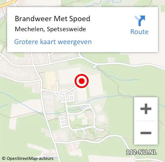 Locatie op kaart van de 112 melding: Brandweer Met Spoed Naar Mechelen, Spetsesweide op 16 mei 2017 12:18