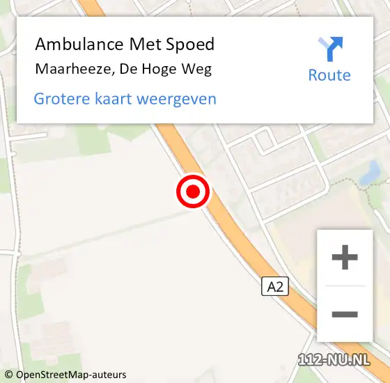 Locatie op kaart van de 112 melding: Ambulance Met Spoed Naar Maarheeze, De Hoge Weg op 16 mei 2017 13:04