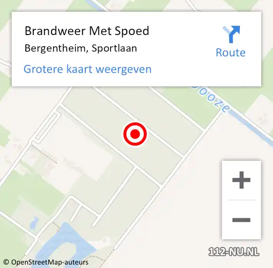 Locatie op kaart van de 112 melding: Brandweer Met Spoed Naar Bergentheim, Sportlaan op 16 mei 2017 13:09