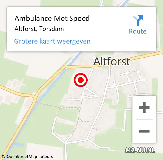 Locatie op kaart van de 112 melding: Ambulance Met Spoed Naar Altforst, Torsdam op 16 mei 2017 14:09