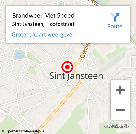 Locatie op kaart van de 112 melding: Brandweer Met Spoed Naar Sint Jansteen, Hoofdstraat op 16 mei 2017 14:34