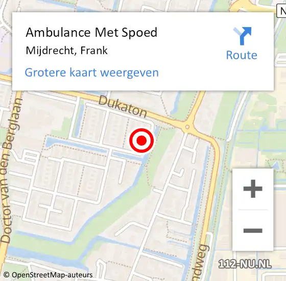 Locatie op kaart van de 112 melding: Ambulance Met Spoed Naar Mijdrecht, Frank op 16 mei 2017 14:44