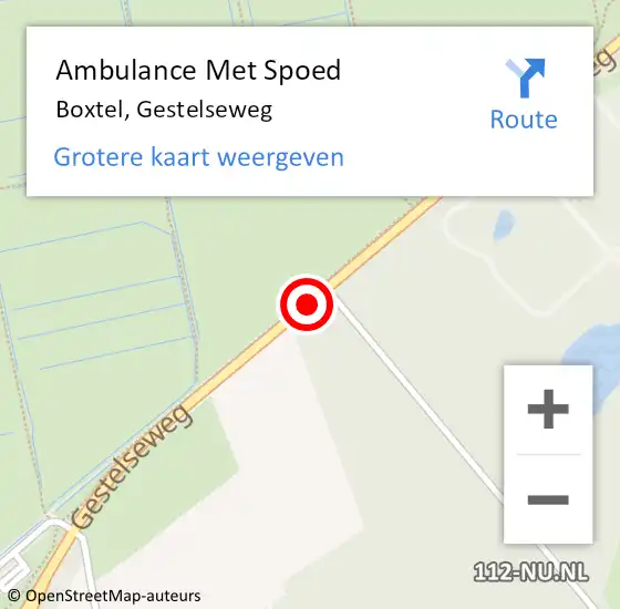 Locatie op kaart van de 112 melding: Ambulance Met Spoed Naar Boxtel, Gestelseweg op 16 mei 2017 14:49