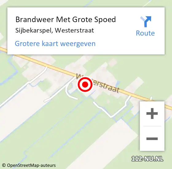 Locatie op kaart van de 112 melding: Brandweer Met Grote Spoed Naar Sijbekarspel, Westerstraat op 16 mei 2017 14:52