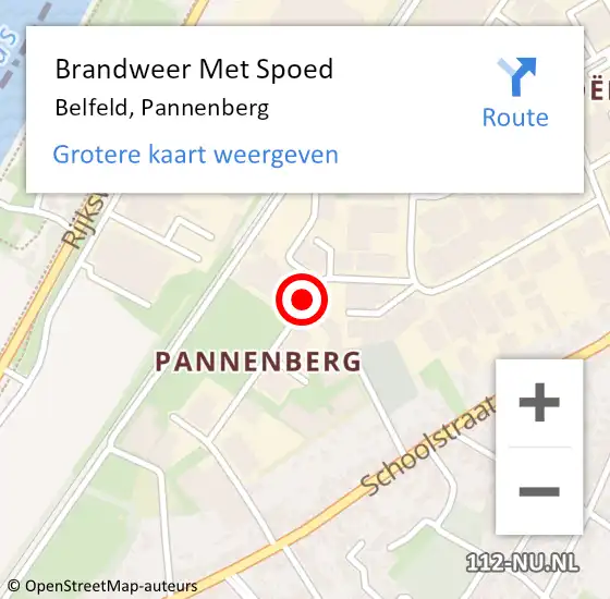 Locatie op kaart van de 112 melding: Brandweer Met Spoed Naar Belfeld, Pannenberg op 16 mei 2017 16:03