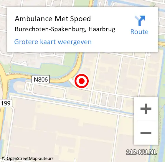 Locatie op kaart van de 112 melding: Ambulance Met Spoed Naar Bunschoten-Spakenburg, Haarbrug op 16 mei 2017 17:15