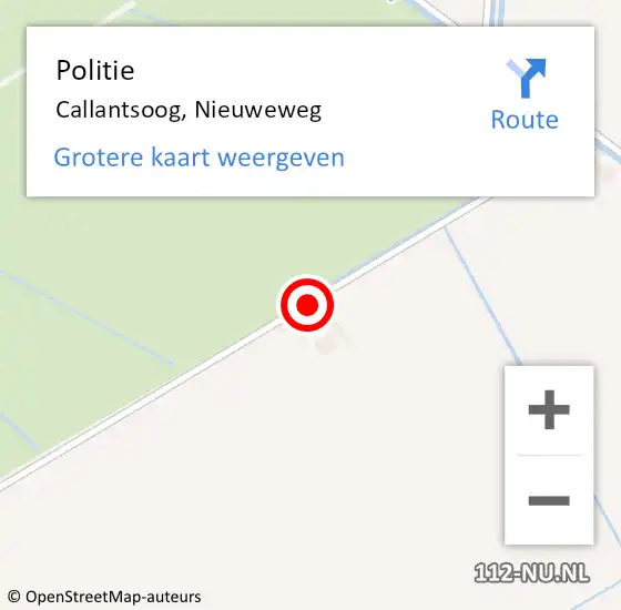 Locatie op kaart van de 112 melding: Politie Callantsoog, Nieuweweg op 16 mei 2017 17:27