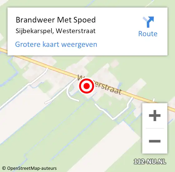 Locatie op kaart van de 112 melding: Brandweer Met Spoed Naar Sijbekarspel, Westerstraat op 16 mei 2017 17:59