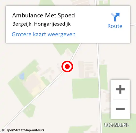 Locatie op kaart van de 112 melding: Ambulance Met Spoed Naar Bergeijk, Hongarijesedijk op 16 mei 2017 18:45