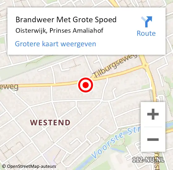 Locatie op kaart van de 112 melding: Brandweer Met Grote Spoed Naar Oisterwijk, Prinses Amaliahof op 16 mei 2017 19:11