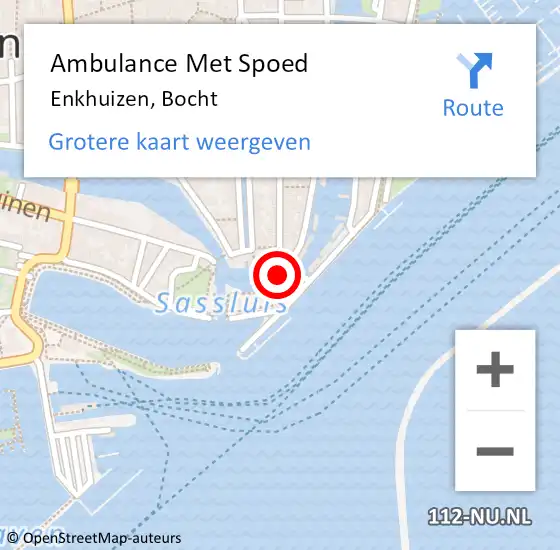 Locatie op kaart van de 112 melding: Ambulance Met Spoed Naar Enkhuizen, Bocht op 16 mei 2017 19:25