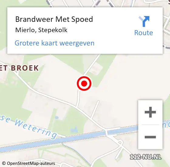 Locatie op kaart van de 112 melding: Brandweer Met Spoed Naar Mierlo, Stepekolk op 16 mei 2017 19:46