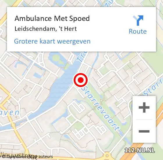 Locatie op kaart van de 112 melding: Ambulance Met Spoed Naar Leidschendam, 't Hert op 16 mei 2017 20:10