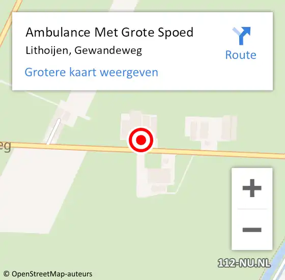 Locatie op kaart van de 112 melding: Ambulance Met Grote Spoed Naar Lithoijen, Gewandeweg op 16 mei 2017 20:31