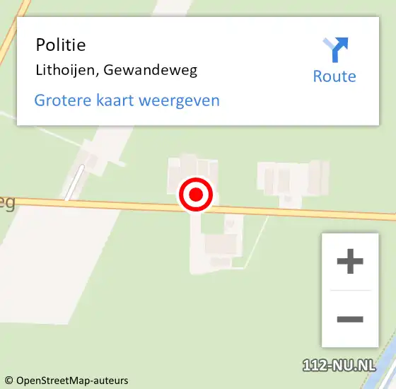 Locatie op kaart van de 112 melding: Politie Lithoijen, Gewandeweg op 16 mei 2017 20:32