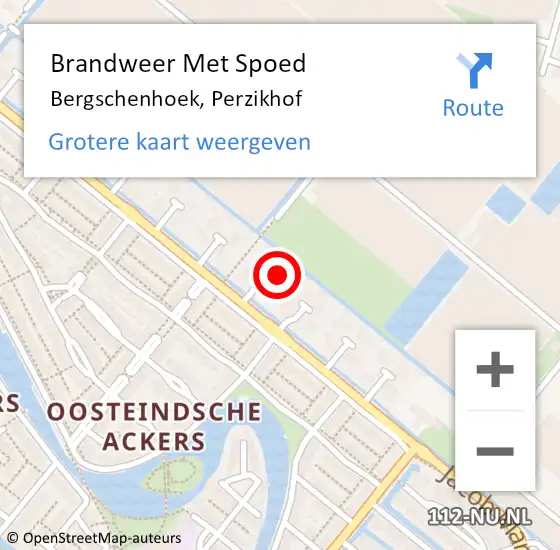 Locatie op kaart van de 112 melding: Brandweer Met Spoed Naar Bergschenhoek, Perzikhof op 16 mei 2017 20:54