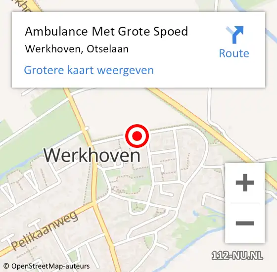 Locatie op kaart van de 112 melding: Ambulance Met Grote Spoed Naar Werkhoven, Otselaan op 16 mei 2017 21:48