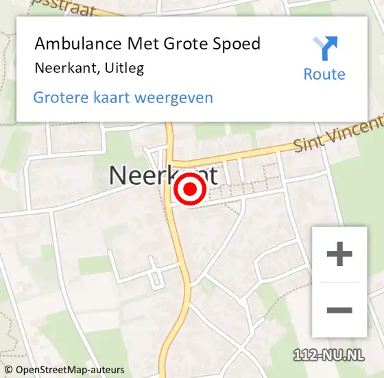Locatie op kaart van de 112 melding: Ambulance Met Grote Spoed Naar Neerkant, Uitleg op 17 mei 2017 00:44