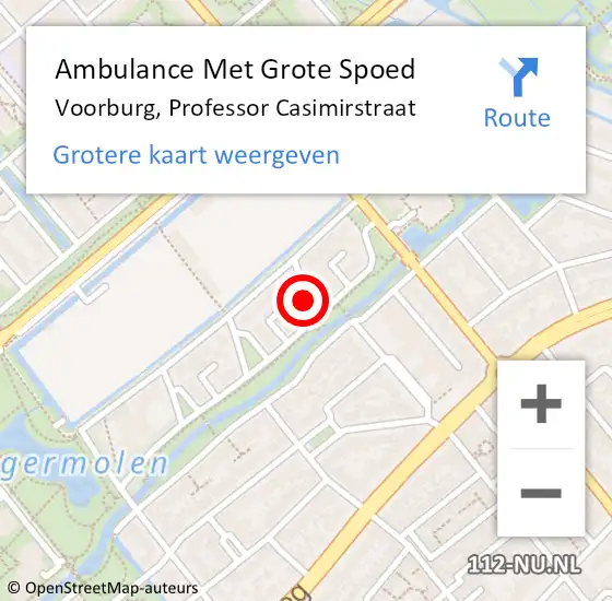 Locatie op kaart van de 112 melding: Ambulance Met Grote Spoed Naar Voorburg, Professor Casimirstraat op 17 mei 2017 01:15