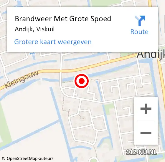 Locatie op kaart van de 112 melding: Brandweer Met Grote Spoed Naar Andijk, Viskuil op 17 mei 2017 06:51