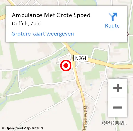 Locatie op kaart van de 112 melding: Ambulance Met Grote Spoed Naar Oeffelt, Noord op 17 mei 2017 07:02