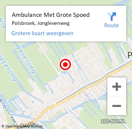 Locatie op kaart van de 112 melding: Ambulance Met Grote Spoed Naar Polsbroek, Jonglevenweg op 17 mei 2017 07:43