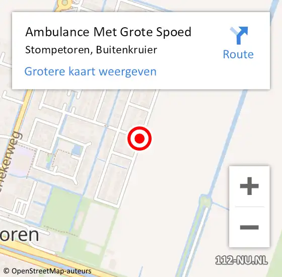 Locatie op kaart van de 112 melding: Ambulance Met Grote Spoed Naar Stompetoren, Buitenkruier op 17 mei 2017 07:45